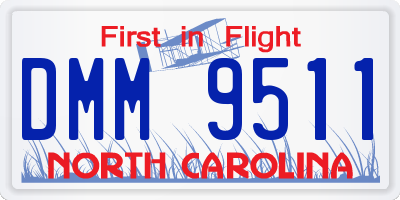 NC license plate DMM9511