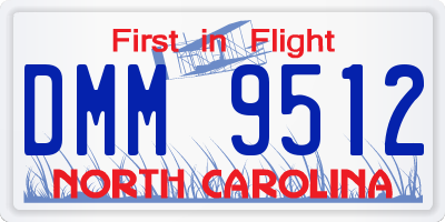 NC license plate DMM9512