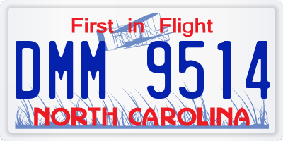 NC license plate DMM9514