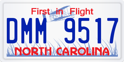 NC license plate DMM9517