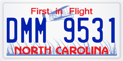 NC license plate DMM9531