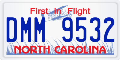 NC license plate DMM9532