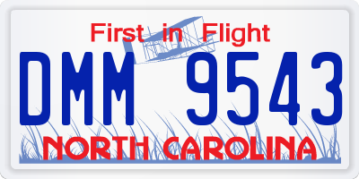 NC license plate DMM9543