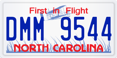 NC license plate DMM9544