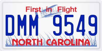 NC license plate DMM9549