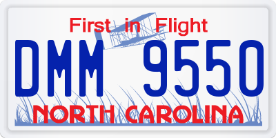 NC license plate DMM9550