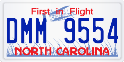 NC license plate DMM9554