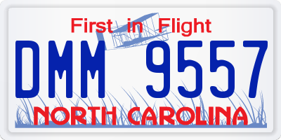 NC license plate DMM9557