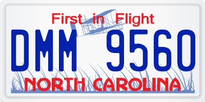 NC license plate DMM9560