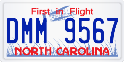 NC license plate DMM9567