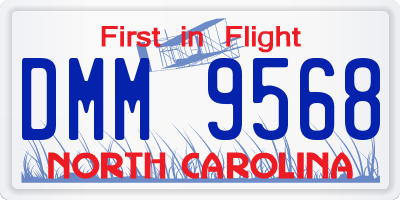 NC license plate DMM9568