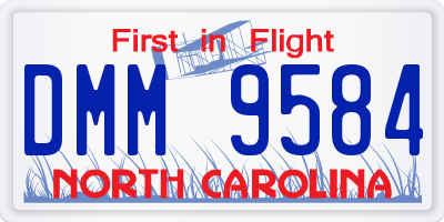 NC license plate DMM9584
