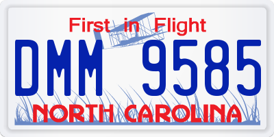 NC license plate DMM9585
