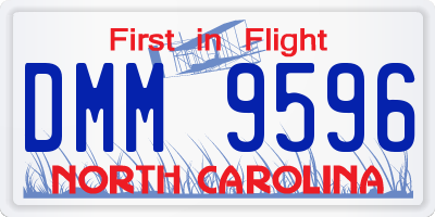 NC license plate DMM9596