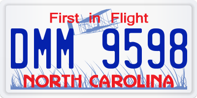 NC license plate DMM9598