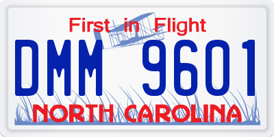 NC license plate DMM9601