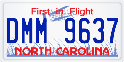 NC license plate DMM9637