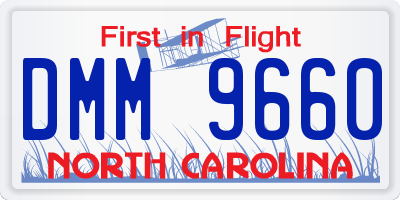 NC license plate DMM9660