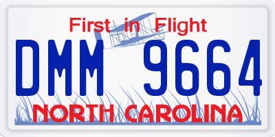 NC license plate DMM9664
