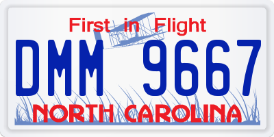 NC license plate DMM9667