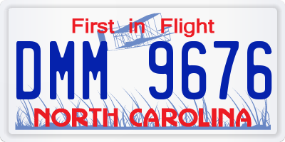 NC license plate DMM9676
