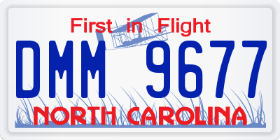 NC license plate DMM9677