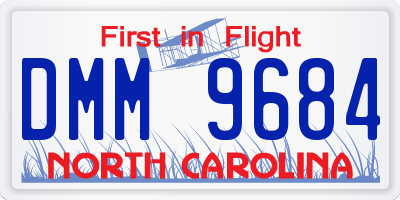 NC license plate DMM9684