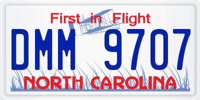 NC license plate DMM9707