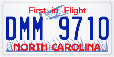 NC license plate DMM9710
