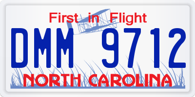 NC license plate DMM9712