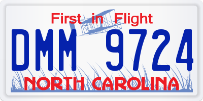 NC license plate DMM9724