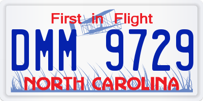 NC license plate DMM9729