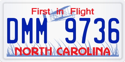 NC license plate DMM9736