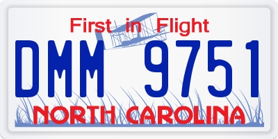 NC license plate DMM9751