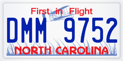 NC license plate DMM9752