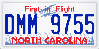 NC license plate DMM9755