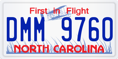 NC license plate DMM9760