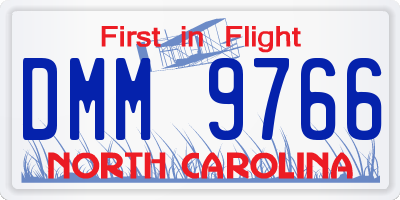 NC license plate DMM9766
