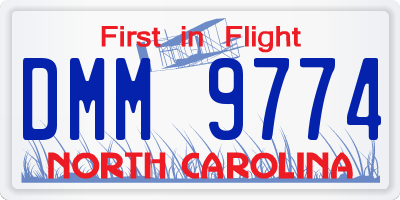 NC license plate DMM9774