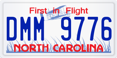 NC license plate DMM9776