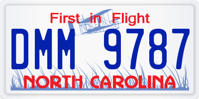 NC license plate DMM9787