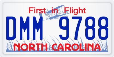 NC license plate DMM9788