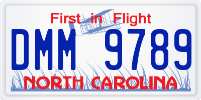 NC license plate DMM9789