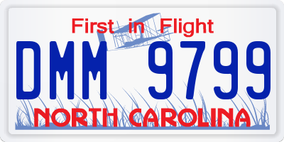 NC license plate DMM9799