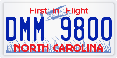 NC license plate DMM9800