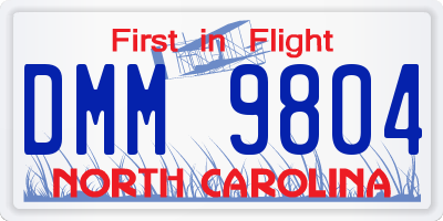 NC license plate DMM9804