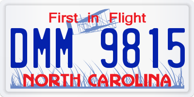 NC license plate DMM9815