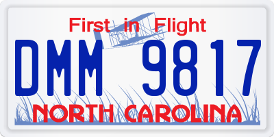 NC license plate DMM9817