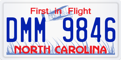 NC license plate DMM9846
