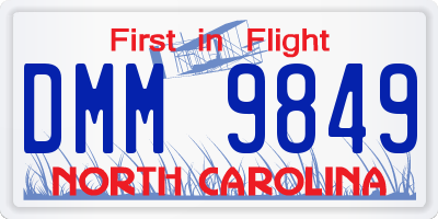 NC license plate DMM9849